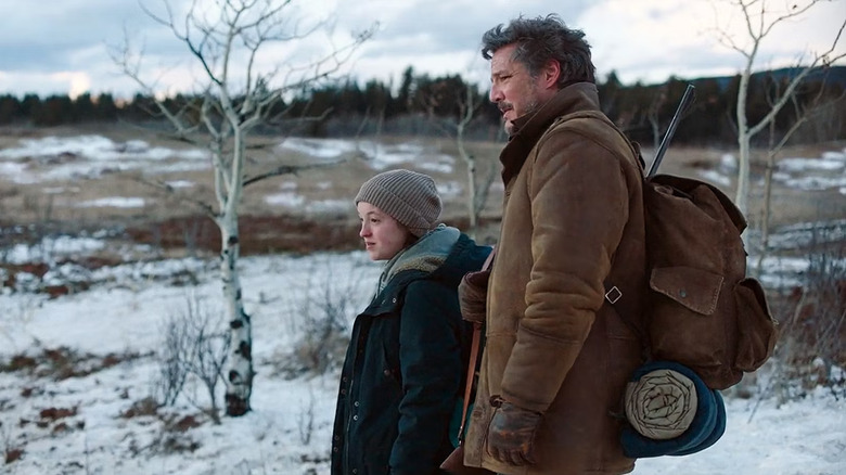 Joel and Ellie stare into distance