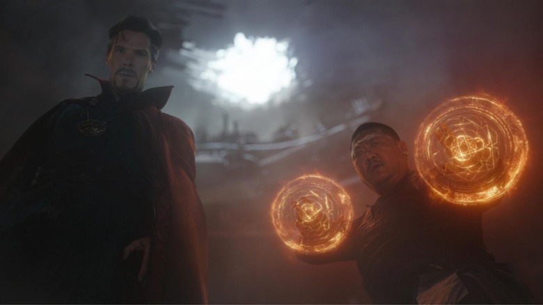 Benedict Cumberbatch as Doctor Strange and Benedict Wong as Wong in Avengers: Infinity War