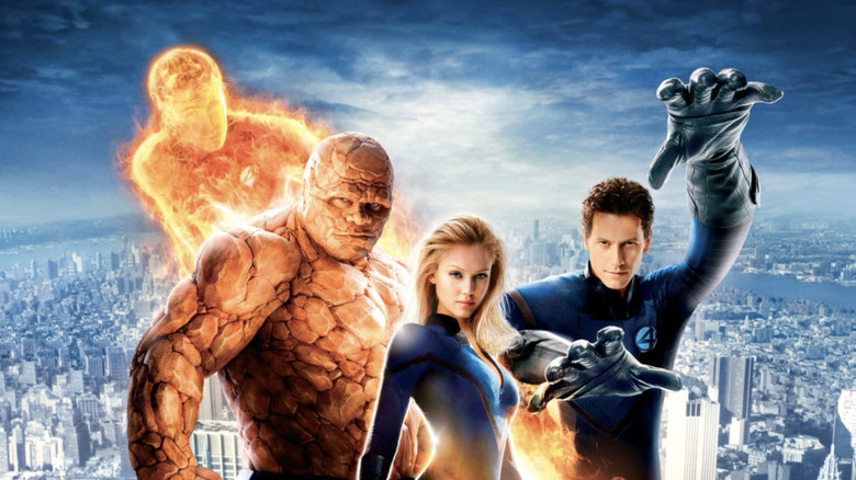 Human Torch, The Thing, Invisible Woman, and Mister Fantastic in the Fantastic Four (2005) poster
