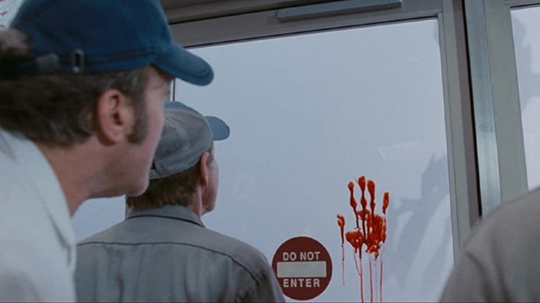 A bloody handprint in The Mist