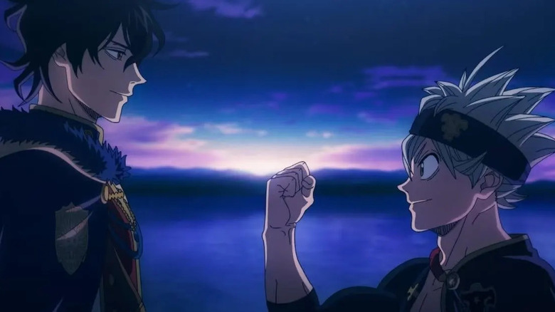 Asta raises his hands as a sign of friendship in Black Clover: Sword of the Wizard King