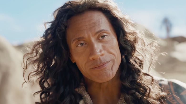 Dwayne Johnson as Maui smiling in Moana (2026)