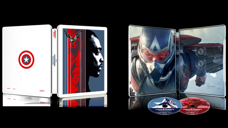 A promotional image of the steelbook release for Captain America: Brave New World