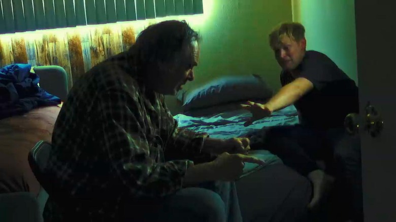 Milk screaming at a man while locked in a bedroom in Milk & Serial