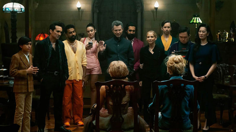 Samara Weaving as Grace and Kathryn Newton as Faith preparing to be hunted in Ready or Not 2: Here I Come