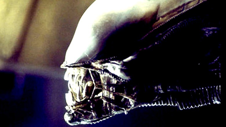 Profile of a xenomorph face