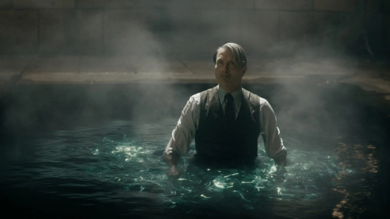 Grindelwald in a magical jacuzzi in Fantastic Beasts: The Secrets of Dumbledore