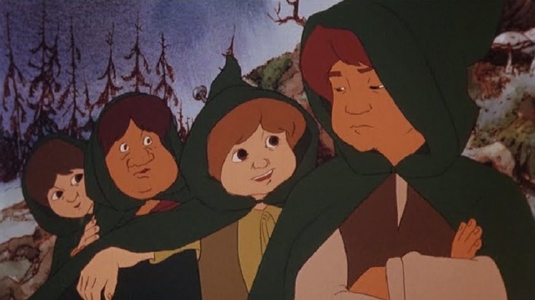 Four Hobbits in The Lord of the Rings 1978 version