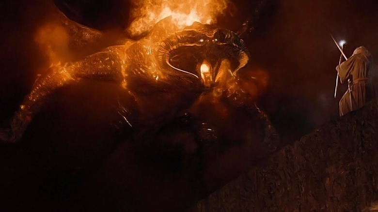 The Balrog confronts Gandalf in The Fellowship of the Ring