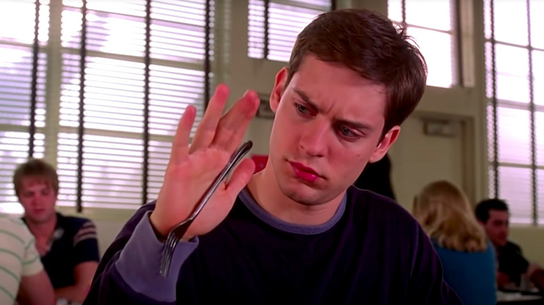 Peter Parker Gets a Fork Stuck to His Hand at Lunch
