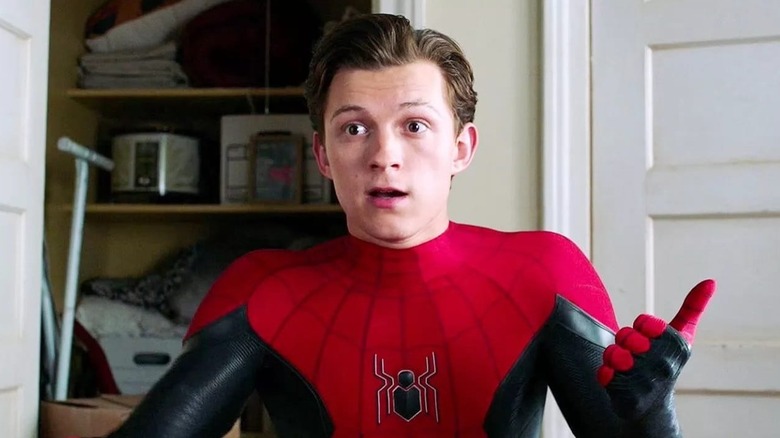 Tom Holland Shrugs As Spiderman