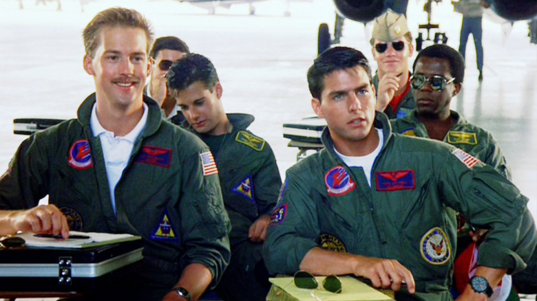 Anthony Edwards and Tom Cruise in "Top Gun."