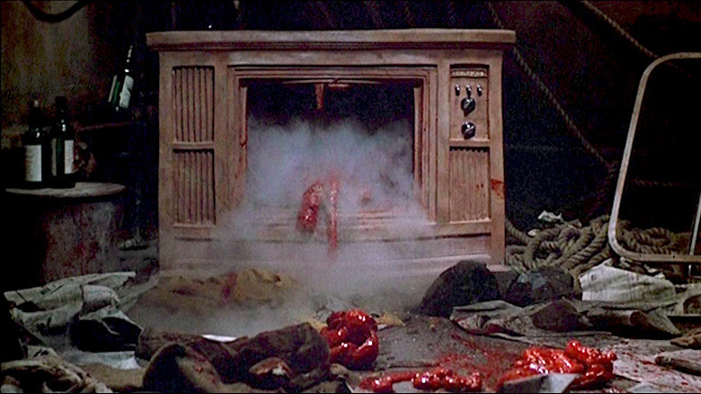 The television after it has exploded