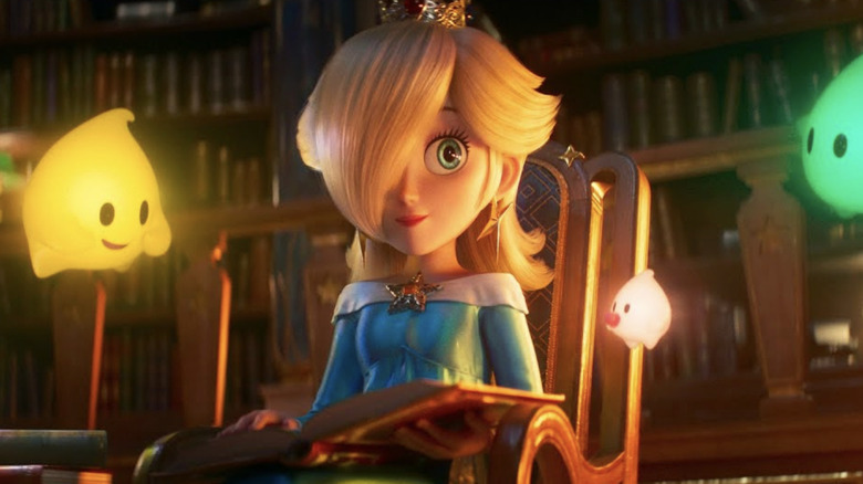 Princess Rosalina reading to the Lumas in The Super Mario Galaxy Movie