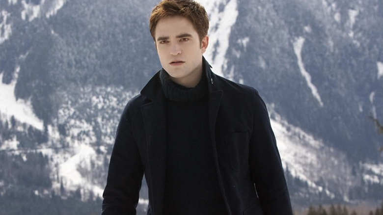 Robert Pattinson is pale and brooding as Edward Cullen in Twilight