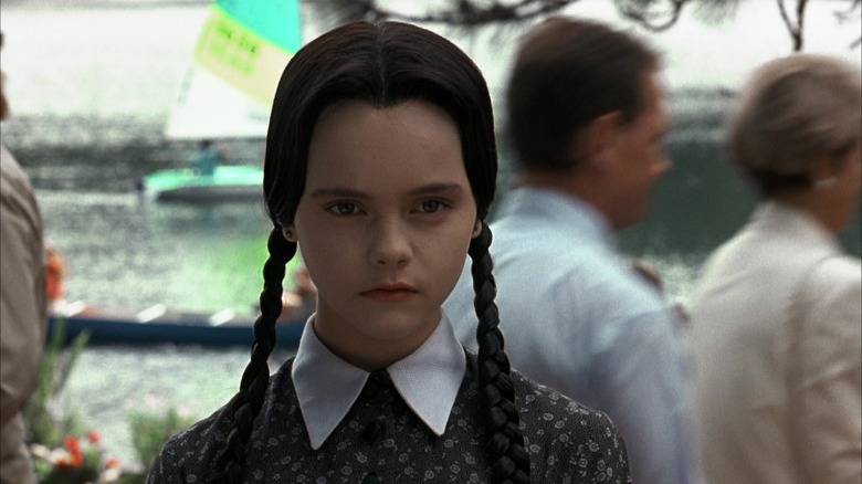 Wednesday taking in Camp Chippewa in Addams Family Values