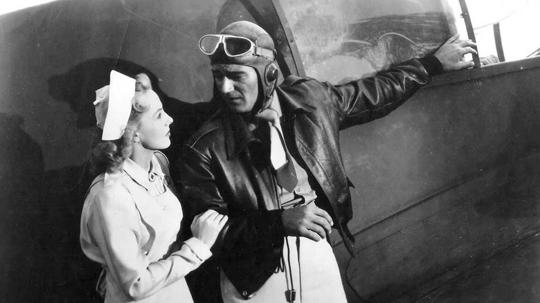 Anna Lee and John Wayne in Flying Tigers