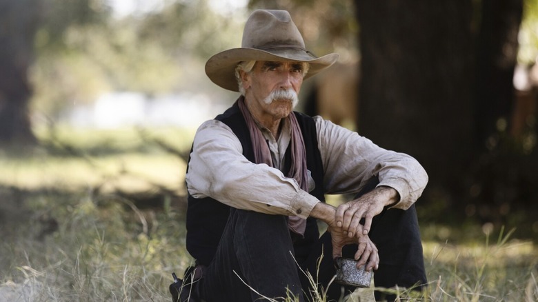Sam Elliott as Shea Brennan chilling in 1883