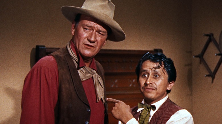John Wayne and Pedro Gonzalez Gonzalez in High Noon