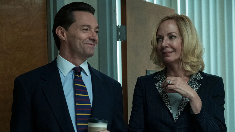 Pam Gluckin and Frank Tassone smiling together in Bad Education