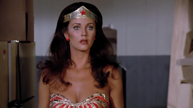 Wonder Woman looking startled in Wonder Woman