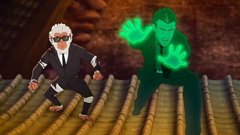 Hit-Monkey and Bryce in Marvel's Hit-Monkey multiplies on Hulu.