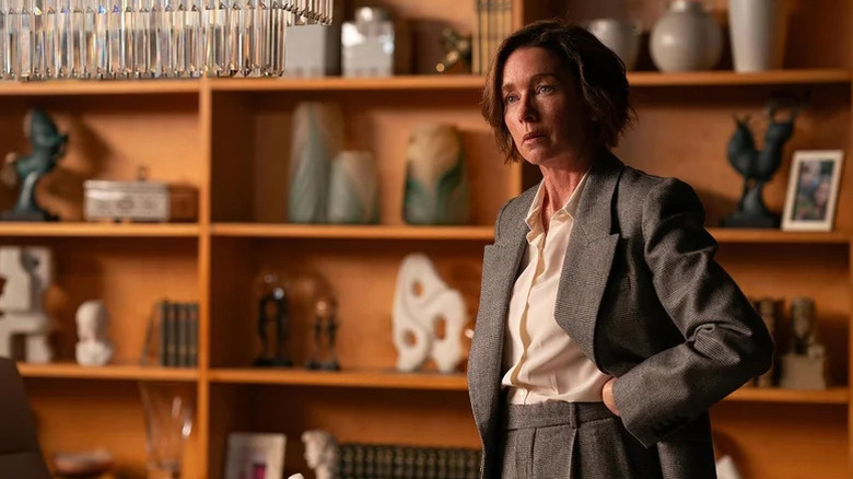 Nicholson's Samantha "Sinatra" Redmond stands in an office in Paradise.webp