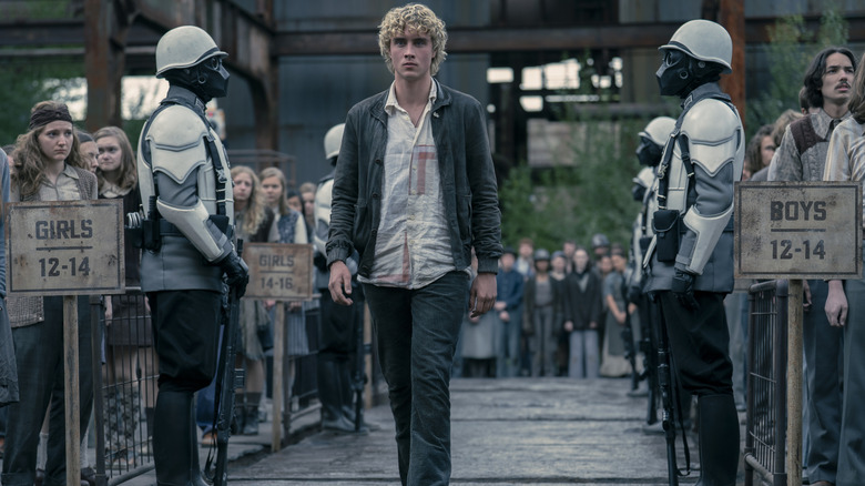 Joseph Zada as Haymitch Abernathy and McKenna Grace as Maysilee Donner in The Hunger Games: Sunrise on the Reaping.