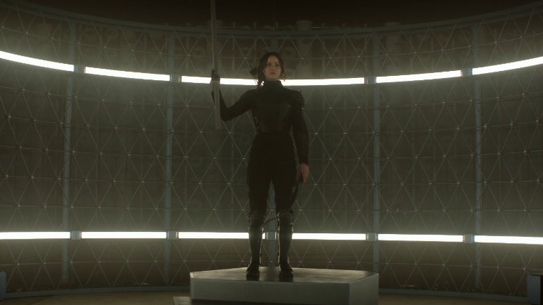 Katniss Everdeen posing for a propo