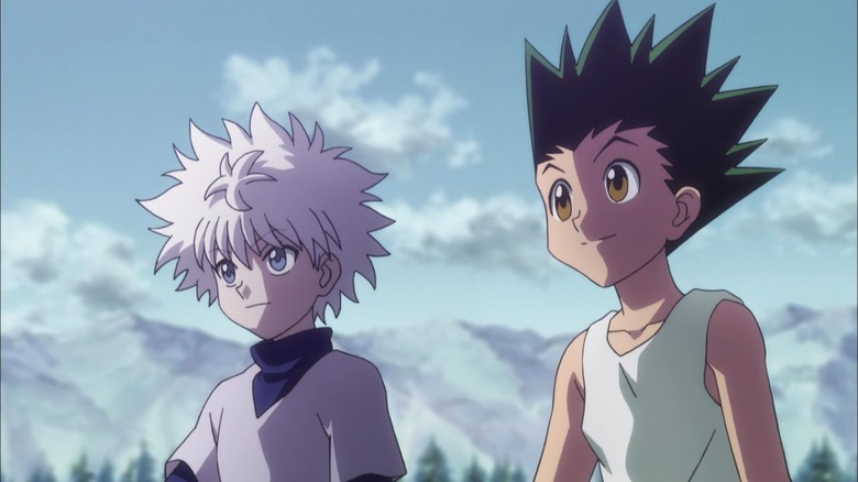 Gon and Killua from Hunter x Hunter look into the distance