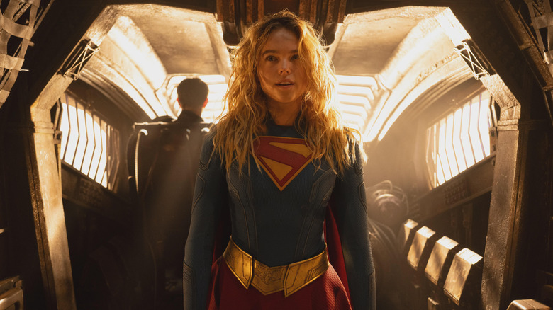 Supergirl in the cockpit of a spacecraft in Supergirl