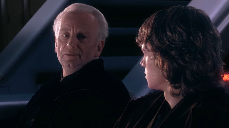 Chancellor Palpatine and Anakin Sykywalker talking in Star Wars: Revenge of the Sith