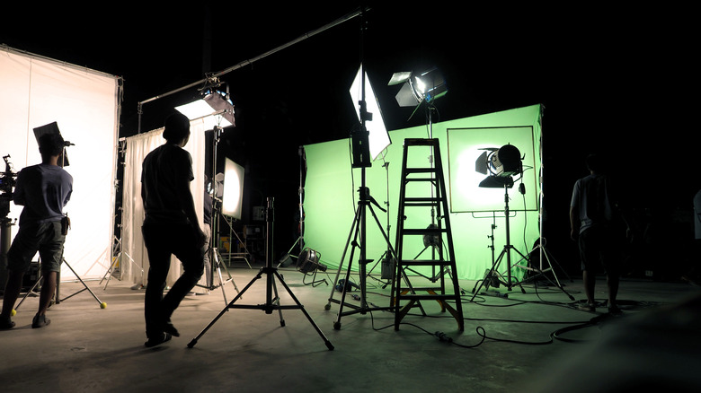 Movie set green screen