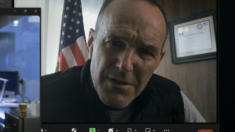 Clark Gregg's Donald Briggs is seen in closeup in War of the Worlds