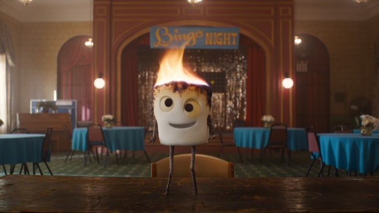 IF, flaming marshmallow