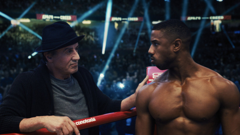 Sylvester Stallone and Michael B Jordan in Creed II