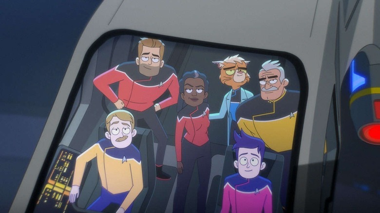 Boimler and the bridge crew in Star Trek Lower Decks