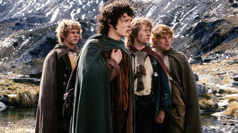 The hobbits in Lord of the Rings covered in dirt