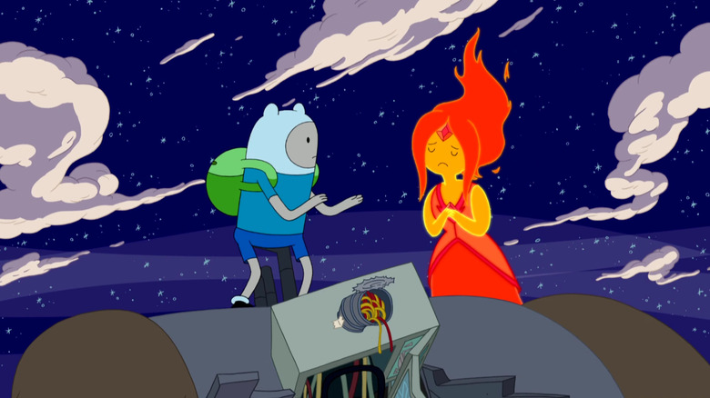 Finn and Flame Princess in Adventure Time