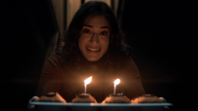 Lizzy Caplan Cobweb Cupcakes