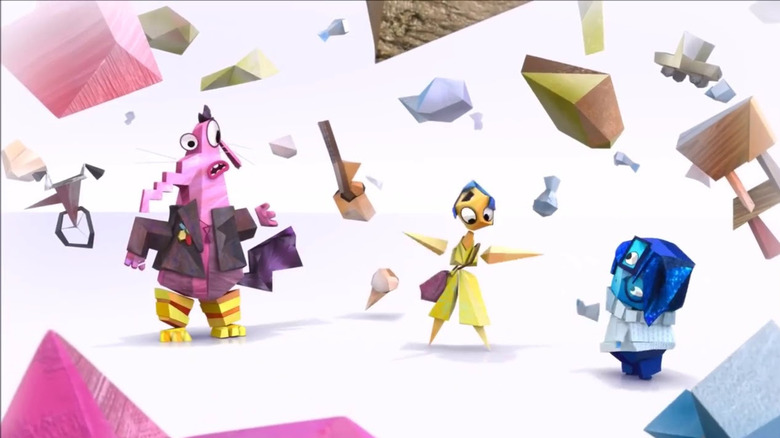 Joy, Sadness, and Bing Bong in abstract thought in Inside Out