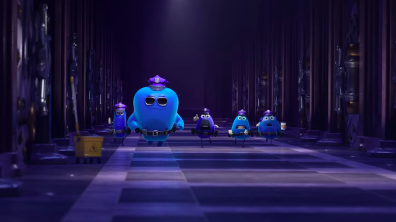 Cops in Riley's secrets vault in Inside Out 2