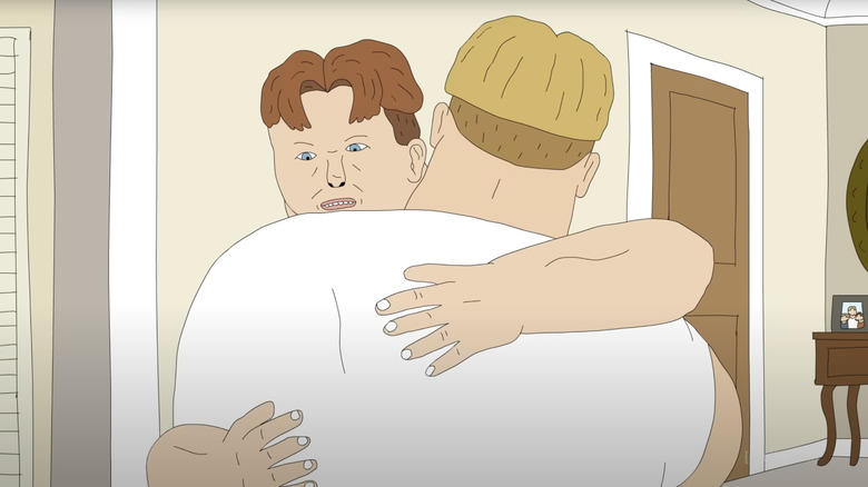 The boys hugging on HAHA, You Clowns