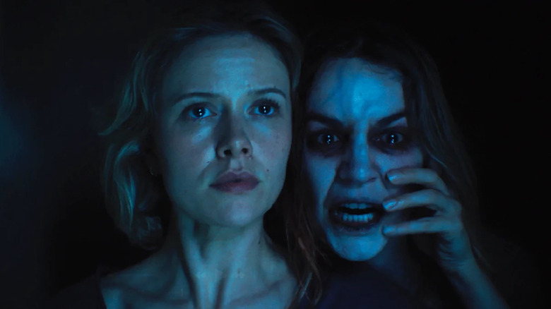 Gemma and the ghost of Ingrid in Insidious: Out of the Further