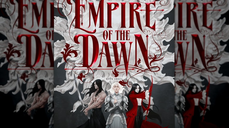Empire of the Dawn book cover, showing Gabriel de Leon, Dior, and Celene Castia