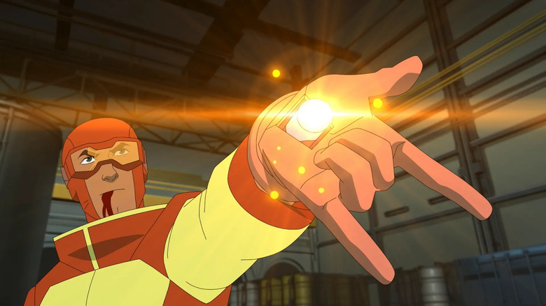 Invincible Rex Sprode Launch of an explosion rod of the robotic hand