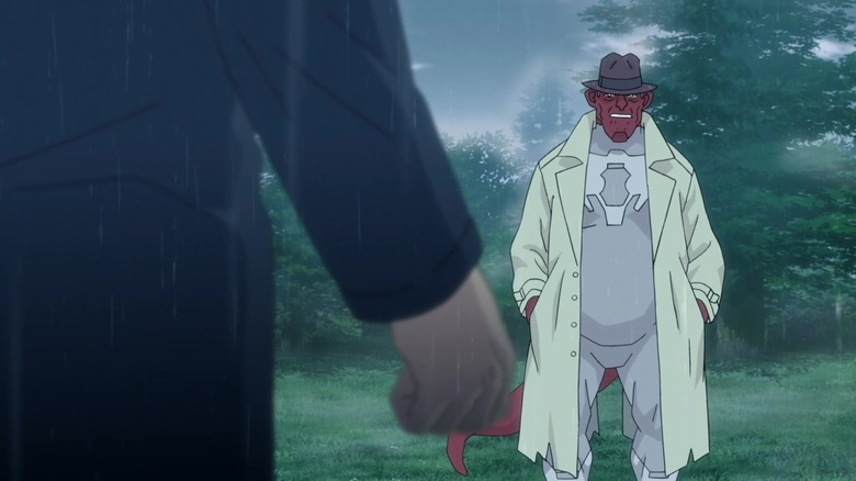 Damien Darkblood standing in a field in Invincible