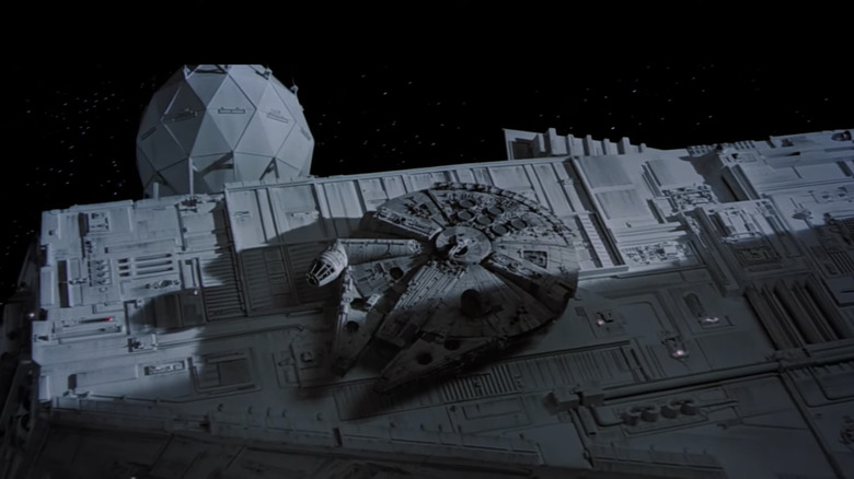 Empire Strikes Back -- Millennium Falcon hiding on Star Destroyer