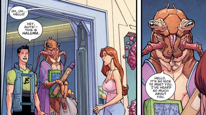 ఇన్విన్సిబుల్ #118 - ఆలివర్ హలుమాను మార్క్ మరియు ఈవ్‌లకు పరిచయం చేశాడు