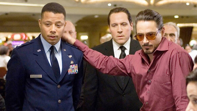 Terrence Howard, Jon Favreau, and Robert Downey Jr. in Iron Man (2008)